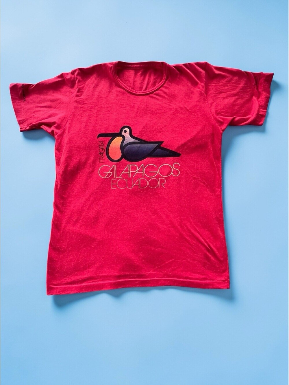 VTG 90s Galápagos Islands Ecuador Bird Graphic T Shirt Single Stitch Soft Fit L